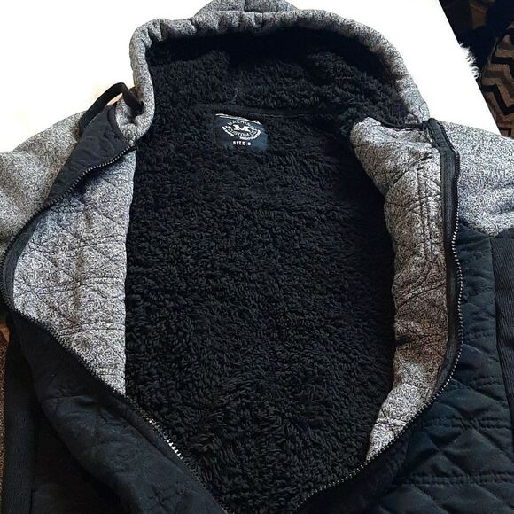 MACHINE 71 Mens‎ Black /Gray Fleece Jacket S - Picture 4 of 7